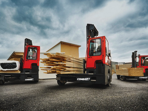 Combilift – Combi C-Series – Multi-directional Forklift – Long Load Handling - Engineered Wood - Lumber Timber - Multiple Trucks