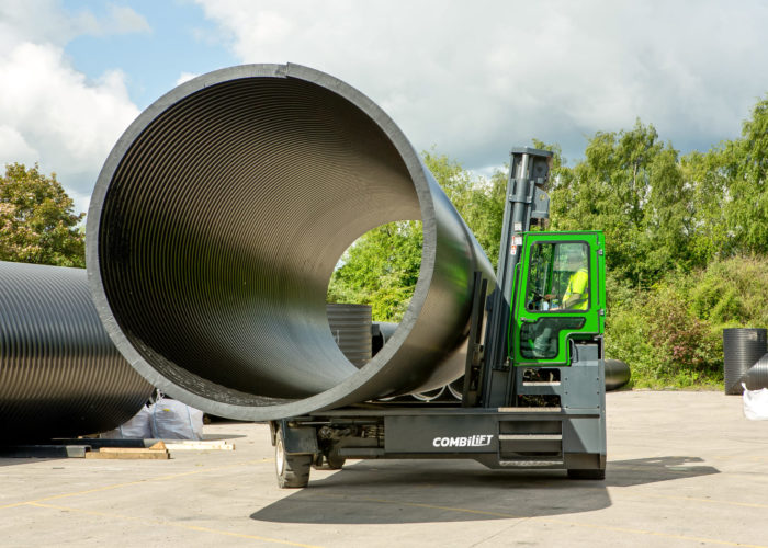 Combilift – Combi C-Series – Multi-directional Forklift – Long Load Handling - Building Supply - Plastic Pipe