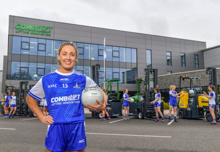 19 April 2021; Combilift, a leading global player in the field of materials handling, is also now getting involved on the sports field at a much more local level. The company has committed to a new 3-year sponsorship deal with the Monaghan Ladies football team as well as sponsoring the Monaghan senior club championship. The Combilift logo will now be prominent on both home and away jerseys, as well as all items of the team’s training gear. Combilift will support the Monaghan LGFA teams both on and off the field, and at all levels from juveniles right through to seniors. In attendance at the launch at Combilift are Monaghan players, from left, xxxx. Photo by Philip Fitzpatrick/Sportsfile ***NO REPRODUCTION FEE***