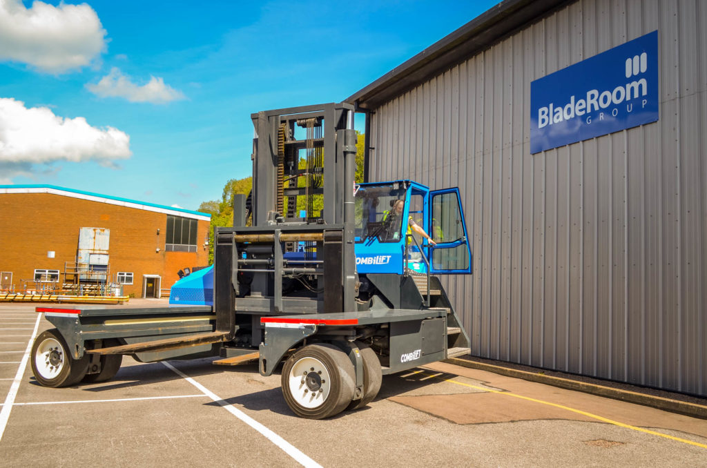 Largest Combilift C-Series Forklift delivered to Modular Manufacturer BladeRoom