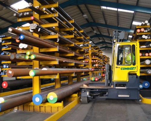 Combilift – Combi C-Series – Multi-directional Forklift – Long Load Handling - Speciality Metals - Guided Aisle