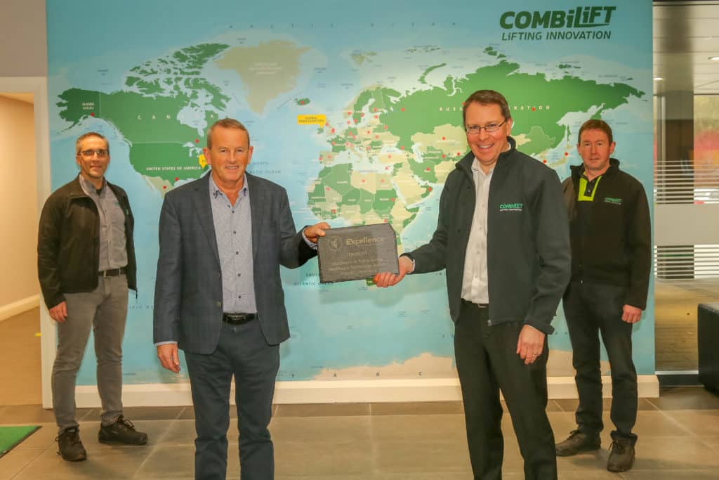 Co-Founders Martin McVicar and Robert Moffett accept the award from 'Public Sector Magazine Excellence in Business Award', for the Combi-Ventilate.